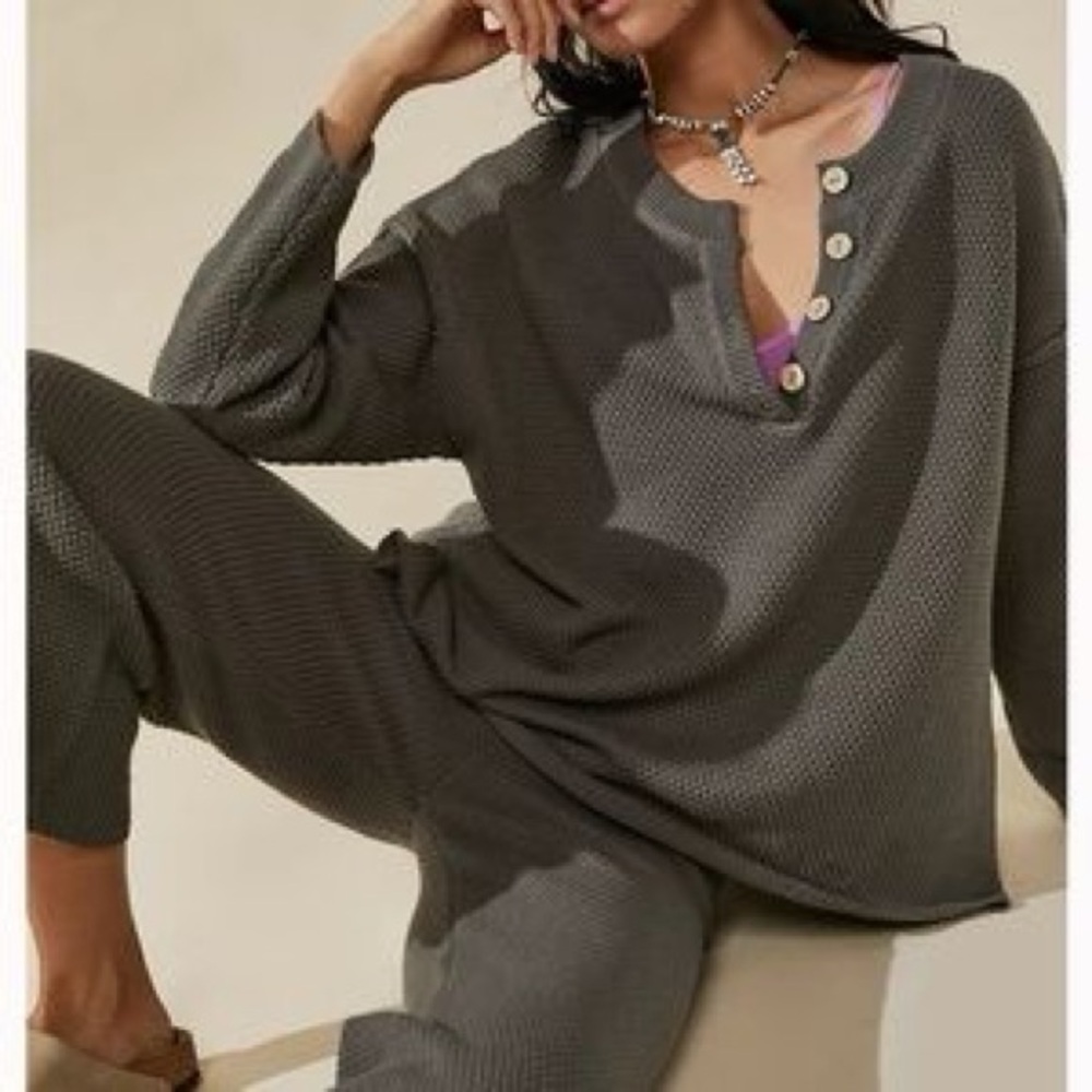 Free People Hailee sweater set - dark grey - size S